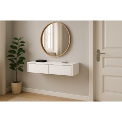 Vidta Çekmeceli Beyaz Asma Dresuar