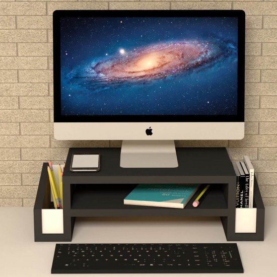 Atlas Siyah Monitör Yükseltici Stand
