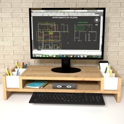 Funny Safir Meşe Monitör Yükseltici Stand