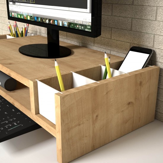 Funny Safir Meşe Monitör Yükseltici Stand