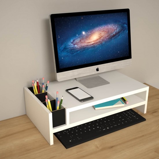 Sally Beyaz Monitör Yükseltici Stand Sally Beyaz Monitör Yükseltici Stand