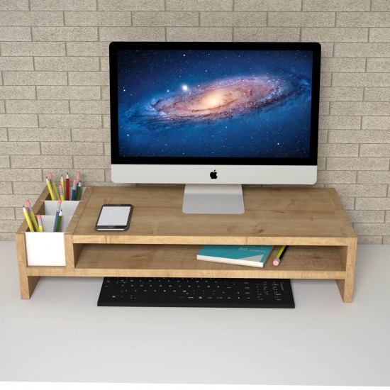 Sally Safir Meşe Monitör Yükseltici Stand
