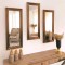 30x75 3'lü dekoratif parlak bronz çerceveli salon ayna