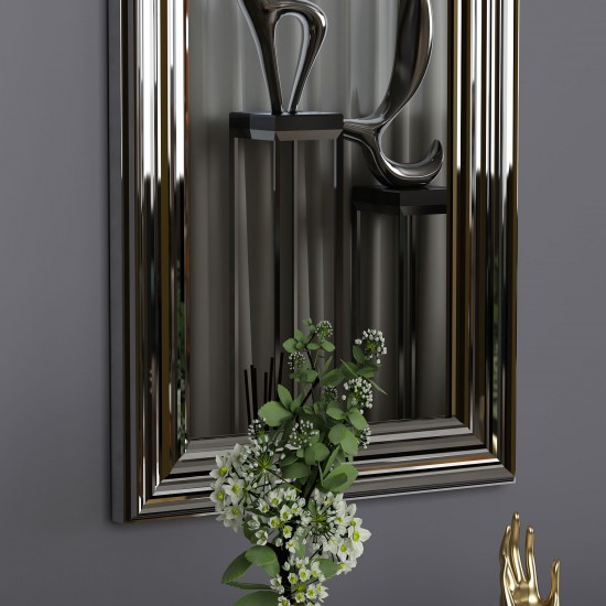 40X105 Cm Dekoratif Parlak Gümüş Profil Salon Boy Ayna 40X105 Cm Dekoratif Parlak Gümüş Profil Salon Boy Ayna