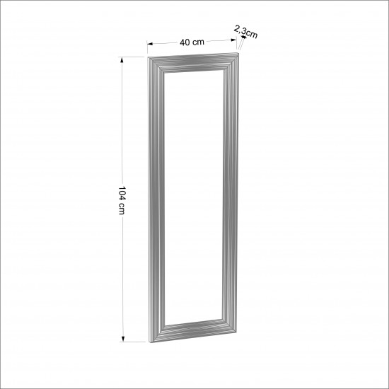 40x105cm dekoratif parlak bronz profil salon boy ayna