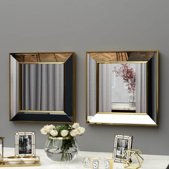 40x40 2'li dekoratif altın çerceveli salon ayna 40x40 2'li dekoratif altın çerceveli salon ayna