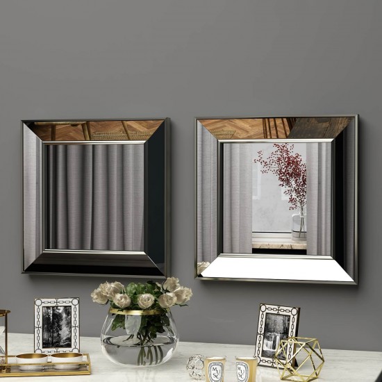 40x40 2'li dekoratif bronz çerceveli salon ayna 40x40 2'li dekoratif bronz çerceveli salon ayna