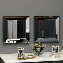 40x40 2'li dekoratif bronz çerceveli salon ayna 40x40 2'li dekoratif bronz çerceveli salon ayna