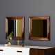 40x40 2'li dekoratif parlak bronz çerceveli salon ayna 40x40 2'li dekoratif parlak bronz çerceveli salon ayna