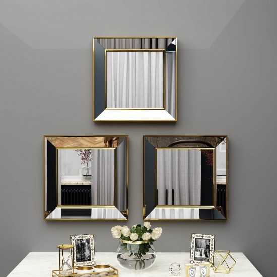 40x40 3'lü dekoratif altın çerceveli salon ayna 40x40 3'lü dekoratif altın çerceveli salon ayna