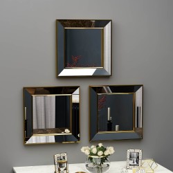 40x40 3'lü dekoratif altın çerceveli salon ayna 40x40 3'lü dekoratif altın çerceveli salon ayna