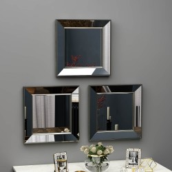 40x40 3'lü dekoratif bronz çerceveli salon ayna 40x40 3'lü dekoratif bronz çerceveli salon ayna