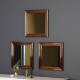 40x40 3'lü dekoratif parlak bronz çerceveli salon ayna 40x40 3'lü dekoratif parlak bronz çerceveli salon ayna