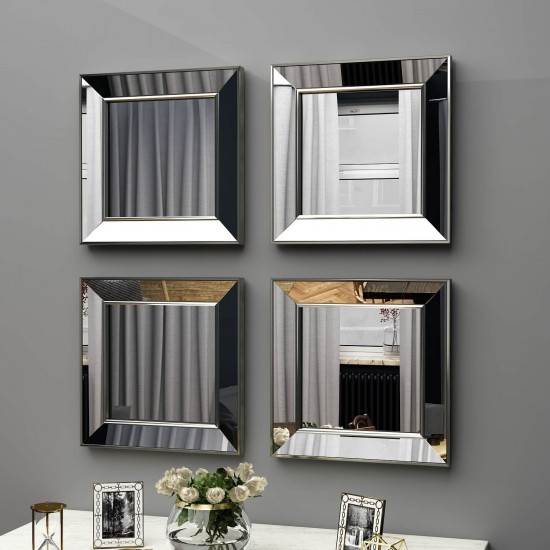 40x40 4'lü dekoratif bronz çerceveli salon ayna 40x40 4'lü dekoratif bronz çerceveli salon ayna