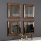 40x40 4'lü dekoratif parlak bronz çerceveli salon ayna