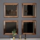 40x40 4'lü dekoratif parlak bronz çerceveli salon ayna