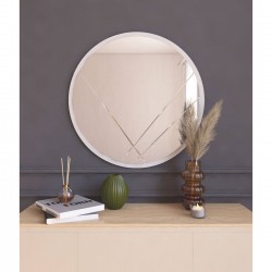 60cm asimetrik desen beyaz salon ayna