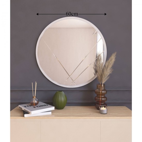 60cm asimetrik desen beyaz salon ayna 60cm asimetrik desen beyaz salon ayna