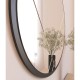 60cm asimetrik  desen siyah yuvarlak salon ayna