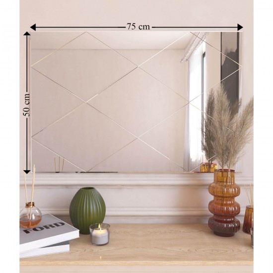 75x50cm baklava desen dekoratif salon ayna 75x50cm baklava desen dekoratif salon ayna