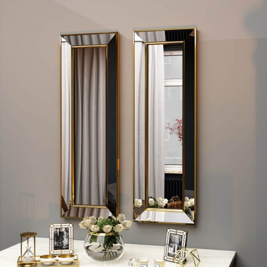 90x30 2'li dekoratif altın çerceveli salon ayna 90x30 2'li dekoratif altın çerceveli salon ayna