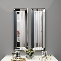 90x30 2'li dekoratif bronz çerceveli salon ayna