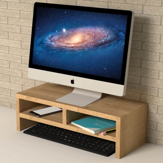 Eliz Safir Meşe Monitör Yükseltici Stand