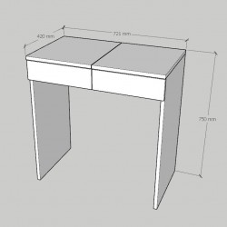 Emkawood Gisu Aynalı Makyaj Masası